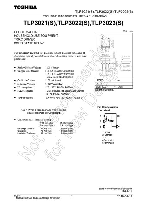 TLP3021S Datasheet PDF - Photocoupler