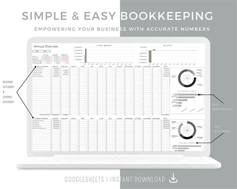 Easy & Simple Bookkeeping Template Google Sheets Income - Etsy