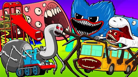 TOP 10 SERIES EATERS! TRAIN EATER EXTRA SLIDE BUS EATER BRIDGE WORM Cartoon Animation - YouTube