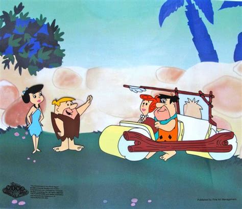 Fred Flintstone Car | The Flintstones FRED'S NEW CAR Animation Sericel | Flintstone cartoon ...