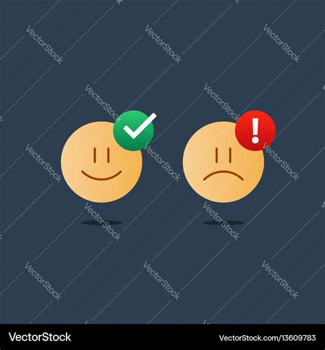 Opposite emotions smile emoji sad icon customer Vector Image