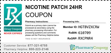 Nicotine Patch 24 Hr Coupon - Pharmacy Discounts Up To 80%