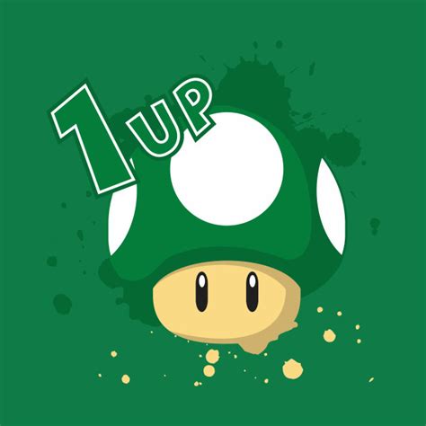 MARIO MUSHROOM 1UP - Super Mario - T-Shirt | TeePublic