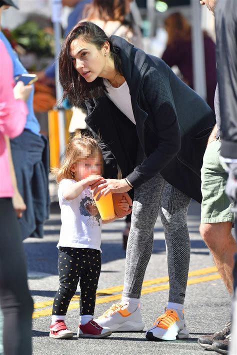 gal gadot enjoys a day with her kids at the farmer's market in los ...