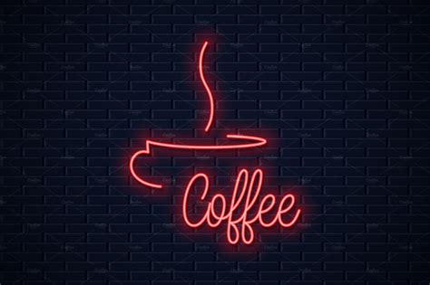 Coffee cup neon sign. Coffee neon | Graphic Objects ~ Creative Market