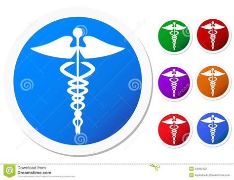 Set Of Colored Caduceus Symbols Stock Illustration - Image: 44382422