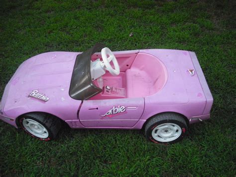 Vintage Barbie Corvette Power Wheels two steated ride in car | #1835170084