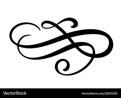 Floral lines filigree design elements Royalty Free Vector