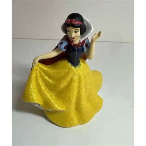 DISNEY FIGURE CAKE Topper Princess Snow White Glitter Sparkle PVC 4" £9 ...