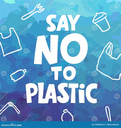 Say NO To Plastic Square Vector Image. the Plastic Free Zero Waste Environment Protection Vector ...