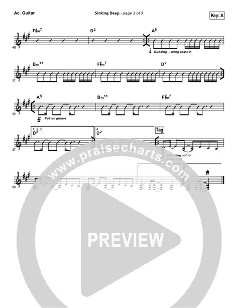 Sinking Deep Acoustic Guitar Sheet Music PDF (Hillsong Young & Free) - PraiseCharts