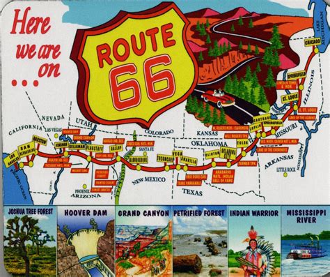 Vintage Route 66 Map Mousepad - Route 66 Gift Shop