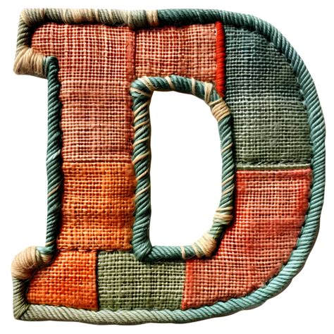 Creative Embroidery Stitches Letter D Design 44308542 PNG