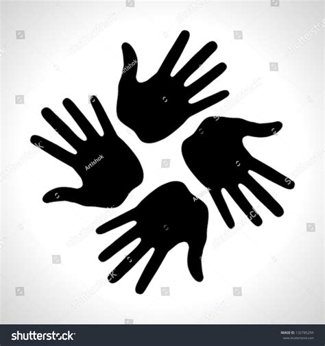 Black Hand Print Icon, Vector Illustration Logo - 132785294 : Shutterstock