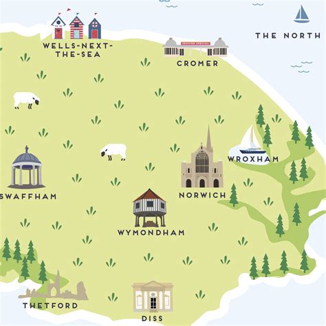 Map Of Norfolk Print By Pepper Pot Studios | notonthehighstreet.com