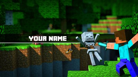 Free Minecraft YouTube Banner Template | 5ergiveaways