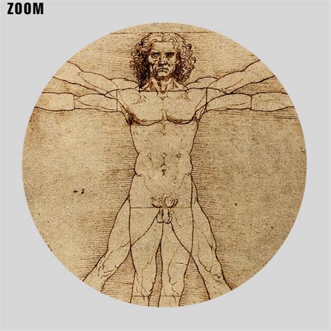 Printable Vitruvian Man drawing manuscript by Leonardo Da Vinci