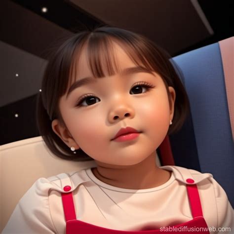 Cute Little Girl with Single Eyelid | Stable Diffusion Online