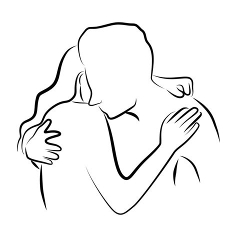 Hugging Lovers in Linear Style 19020815 Vector Art at Vecteezy