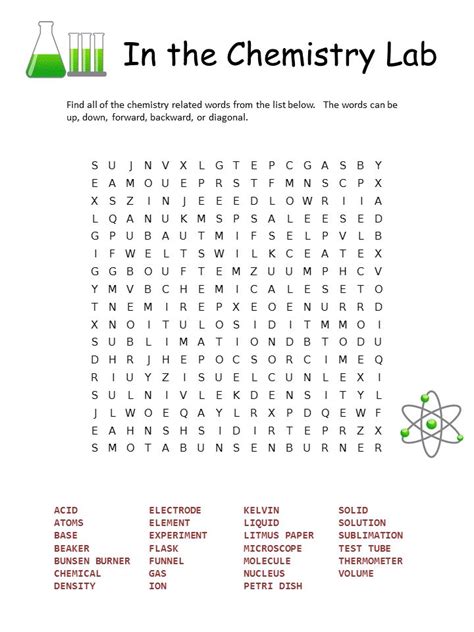 Free Printable Chemistry Word Search | Chemistry worksheets, Chemistry ...