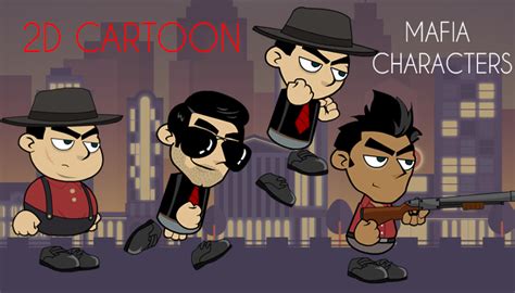 Cartoon Mafia Characters | GameDev Market