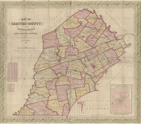 1847 Map of Chester County PA From Original Surveys Genealogy - Etsy