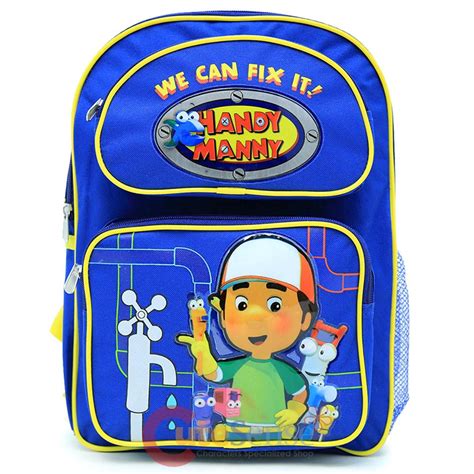 Handy Manny School Backpack 14" Medium Size Boy's Book Bag | eBay