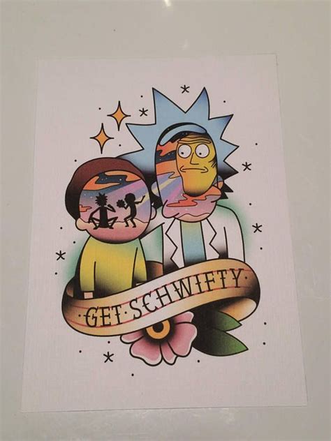 Rick and Morty "Get Schwifty" version 2 print | Rick and morty tattoo