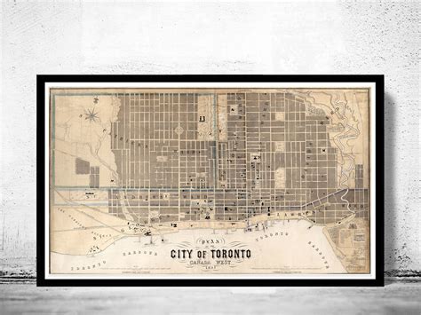 Old Map of Toronto Ontario Canada 1857 Vintage Map Wall Map Print - VINTAGE MAPS AND PRINTS