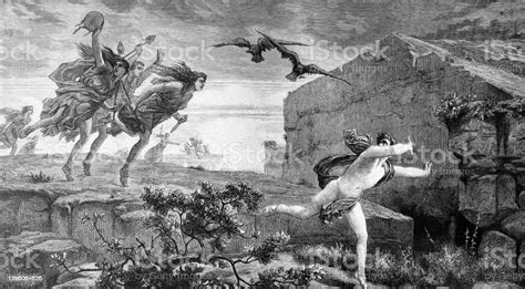 Pentheus Pursued By Bacchantes Stock Illustration - Download Image Now - Thebes - Egypt, 1884 ...