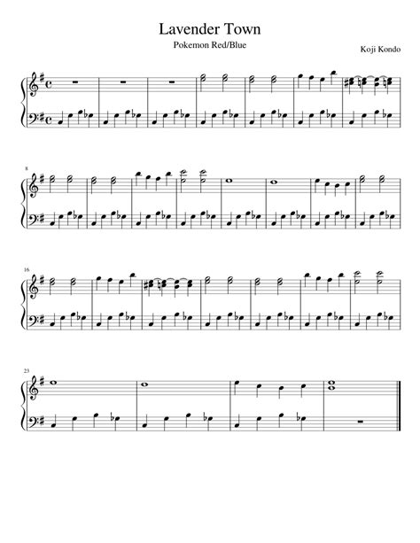 Lavender Town (Beginner Piano) sheet music for Piano download free in PDF or MIDI