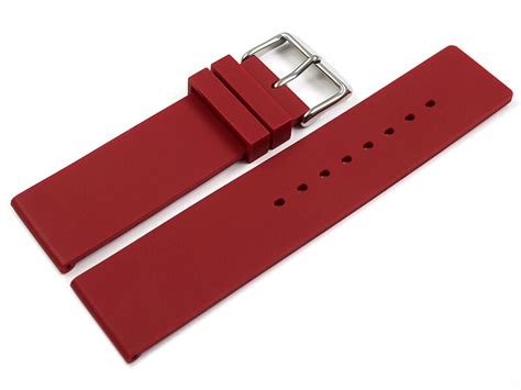 Watch strap Silicone smooth red 18mm 20mm 22mm