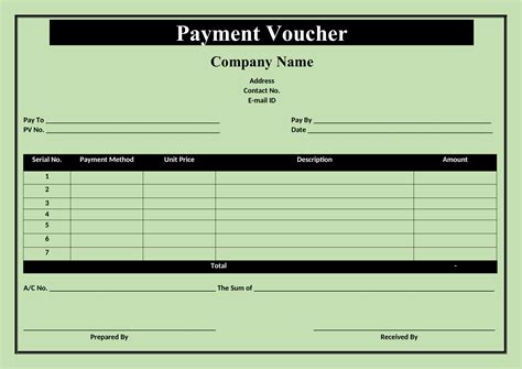 Simple Payment Voucher Template in Word (.docx)