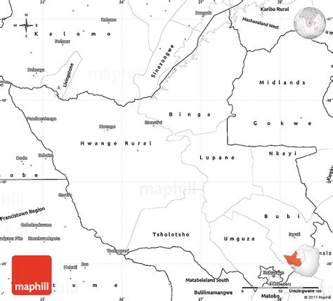 Blank Simple Map of Matabeleland North