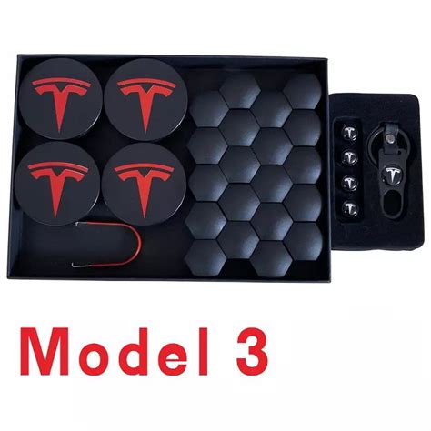 Wheel Cap Kit for TESLA Model S/X/S (Wheel Tire Lug Nut Caps +Tesla lo ...