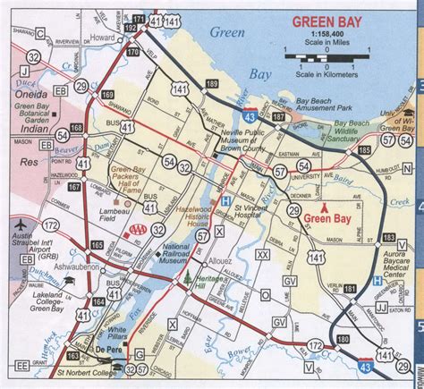 Green Bay WI roads map