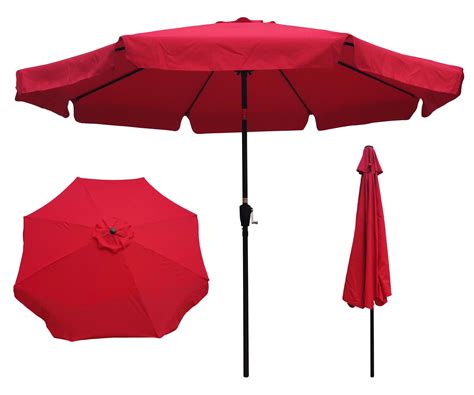 ARCTICSCORPION 10 ft Patio Umbrella, Market Round Umbrella, Outdoor Garden Umbrellas with Crank ...
