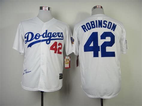 Los Angeles Dodgers #42 Jackie Robinson 1955 Hall of Fame White ...