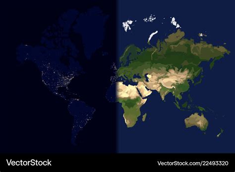 Day in the east night in the west world map Vector Image