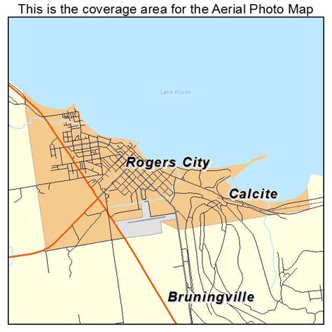 Aerial Photography Map of Rogers City, MI Michigan