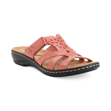 Clarks Womens Shoes Leisa Plum Sandals in Pink (Bright Coral) | Lyst