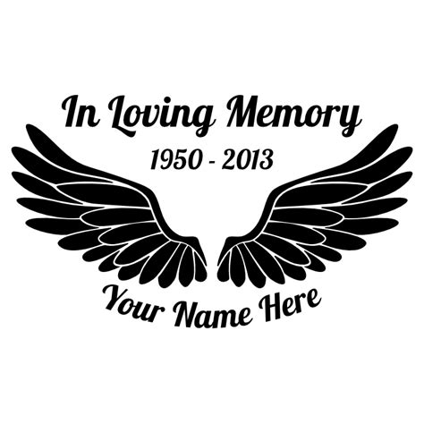 In Loving Memory Angel Wings Sticker