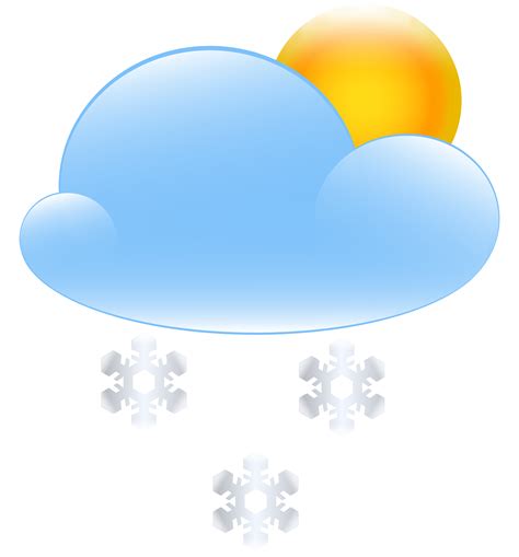 Sun Cloud and Snow Weather Icon PNG Clip Art - Best WEB Clipart