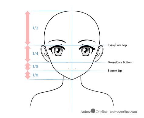 Anime female character face proportions | Anime face drawing, Anime ...