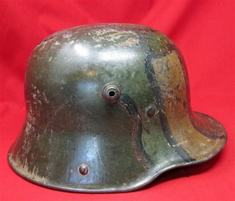 Stewarts Military Antiques - - German WWI M1916 Camouflage Steel Helmet, BF64 - $650.00