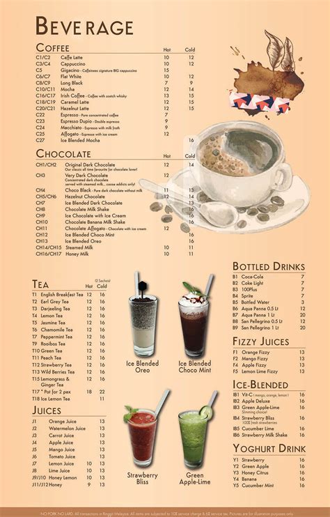 Chateau De Caffeinees - Beverage Menu