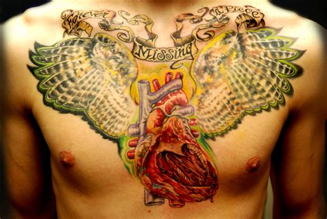 Heart Chest Tattoos For Men