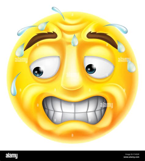 Une peur, peur ou honte à caractère emoticon emji Photo Stock - Alamy