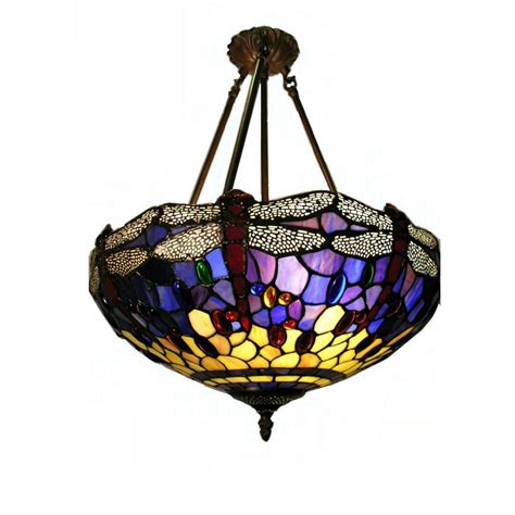 Tiffany - style Blue Dragonfly Hanging Ceiling Light - 224764, Lighting at Sportsman's Guide