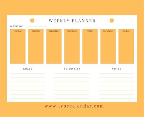 Weekly Planner: Free Weekly Schedule Planner Template